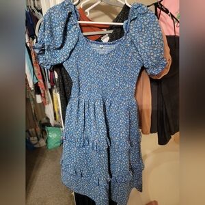 Blue Floral Medium Dress